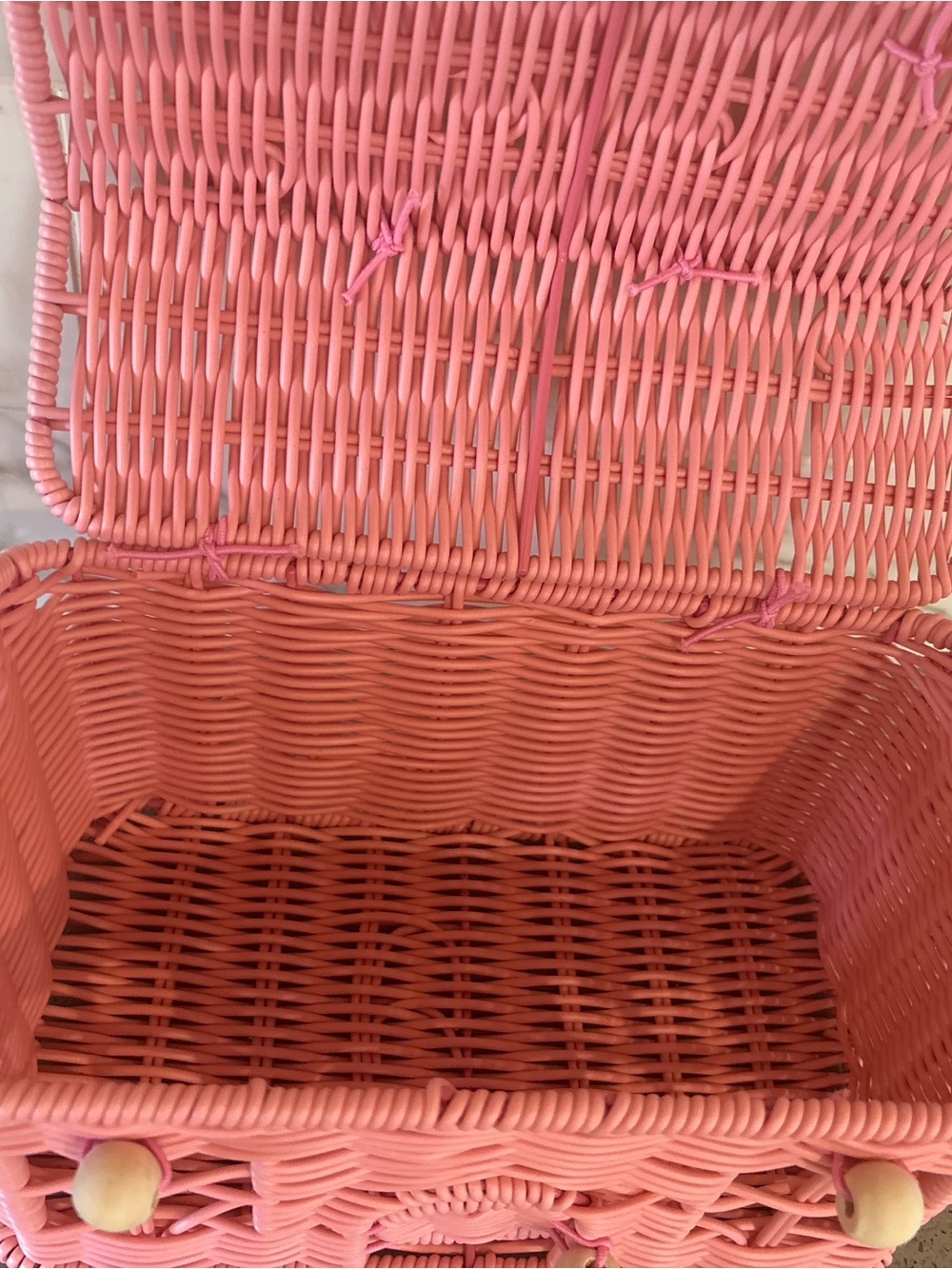 Pink Woven Straw Handbag Tote - Picture 3 of 8